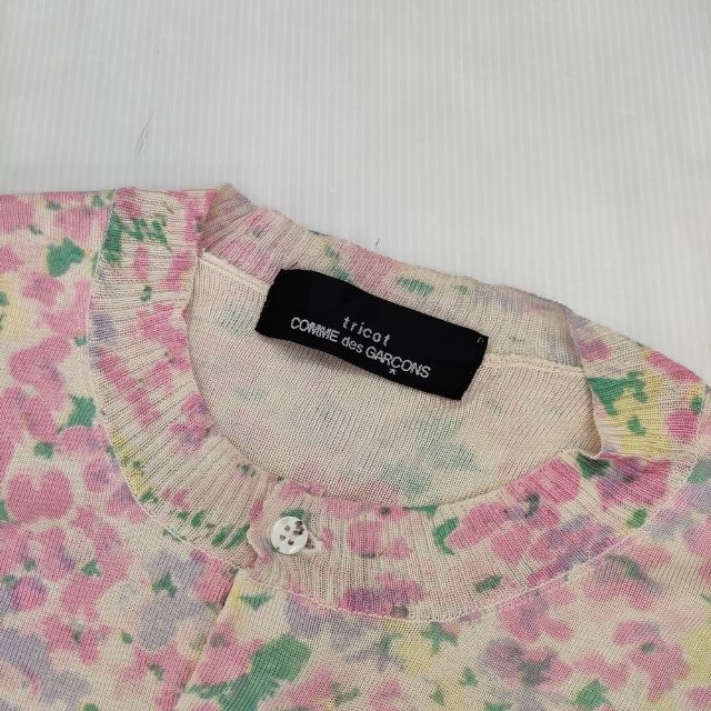 tricot COMME des GARCONS シルク 花柄 カーディガン AD2000 ピンク