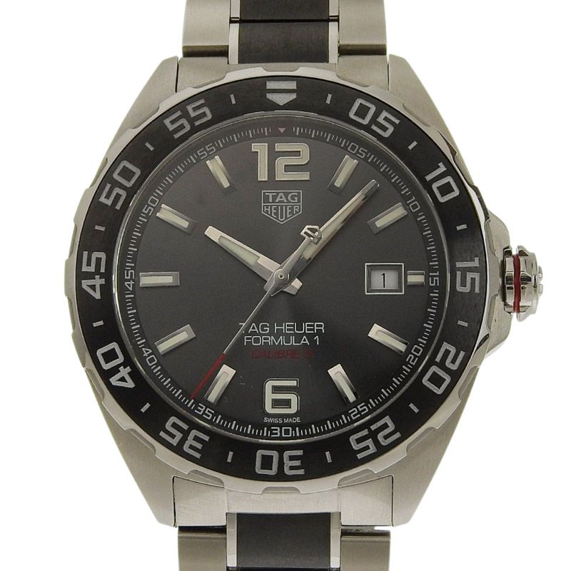 タグホイヤー TAG HEUER フォーミュラ1 デイト メンズ 自動巻き 腕時計 SS グレー文字盤 WAZ2011 新入荷 OW0489
