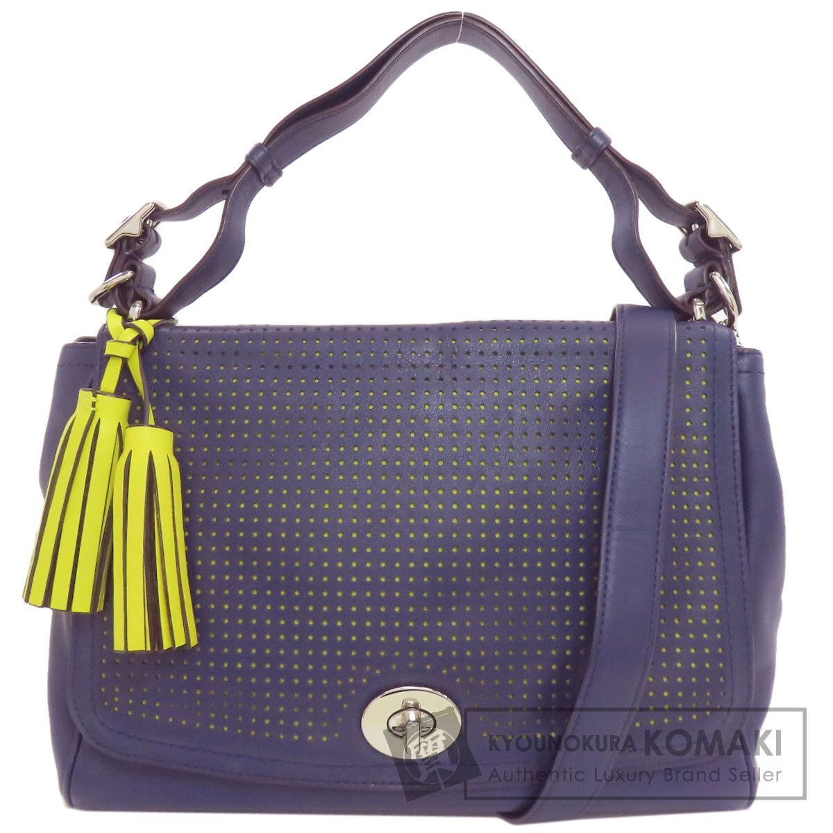 COACH コーチ 22386 パンチング 2WAY ハンドバッグ レザー レディース  