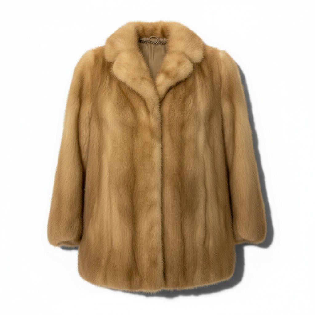 44a15 パステルミンク ファーコート サイズ11 茶系 本毛皮 Pastel Mink