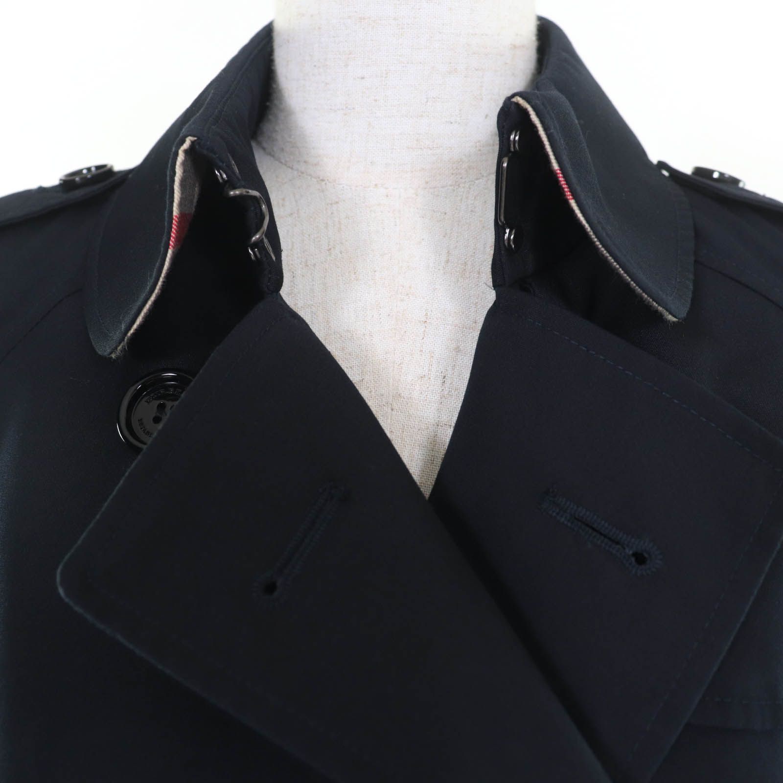 美品☆BURBERRY バーバリー 裏地ノバチェック ロゴボタン トレンチ