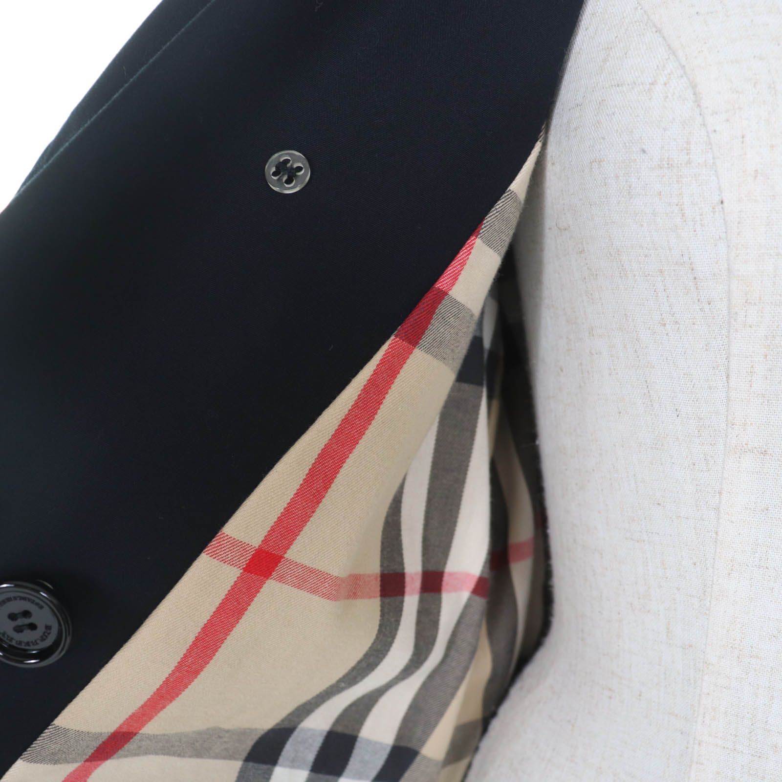 美品☆BURBERRY バーバリー 裏地ノバチェック ロゴボタン トレンチ