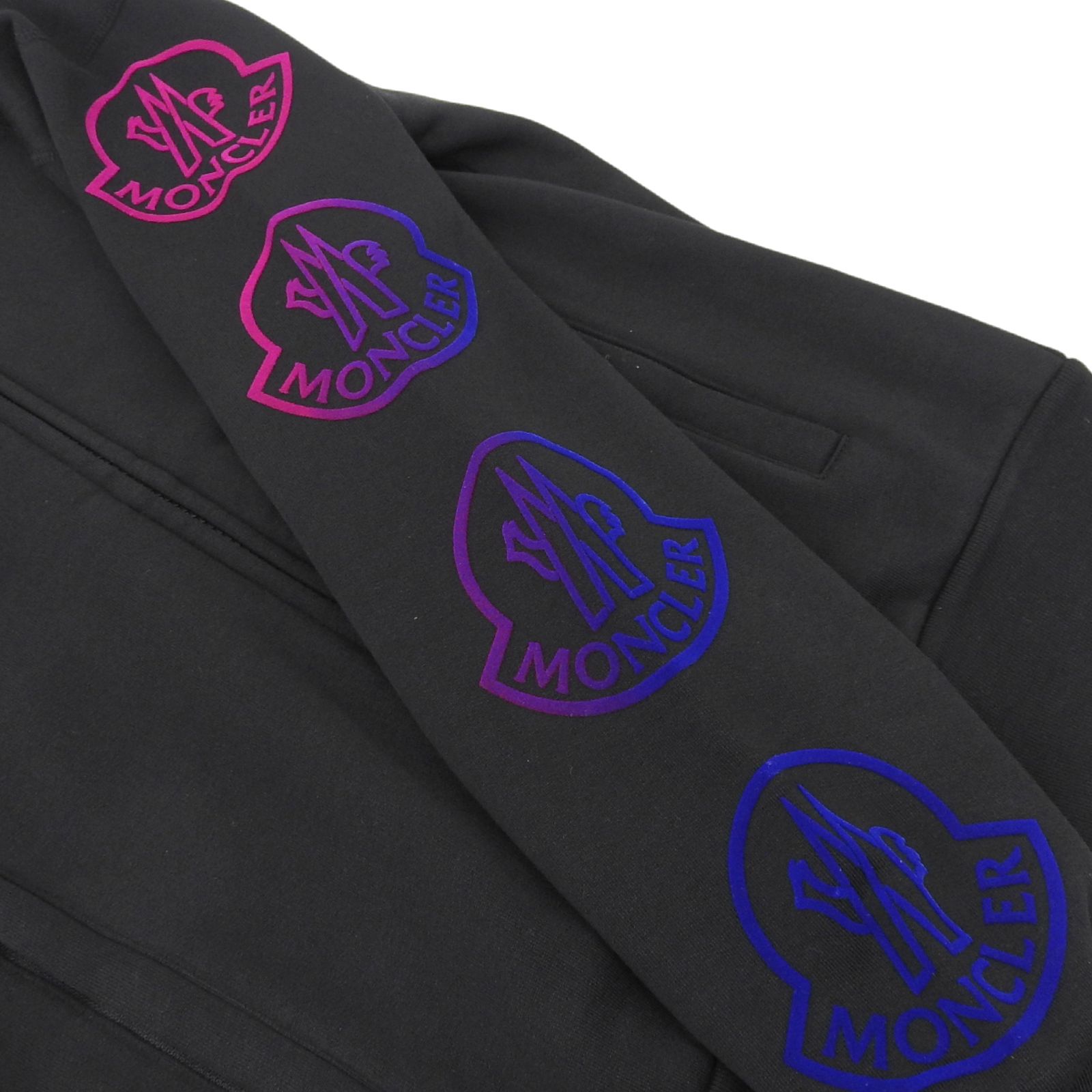 極美品△MONCLER モンクレール 21年製 MAGLIA デカロゴ グラデーション