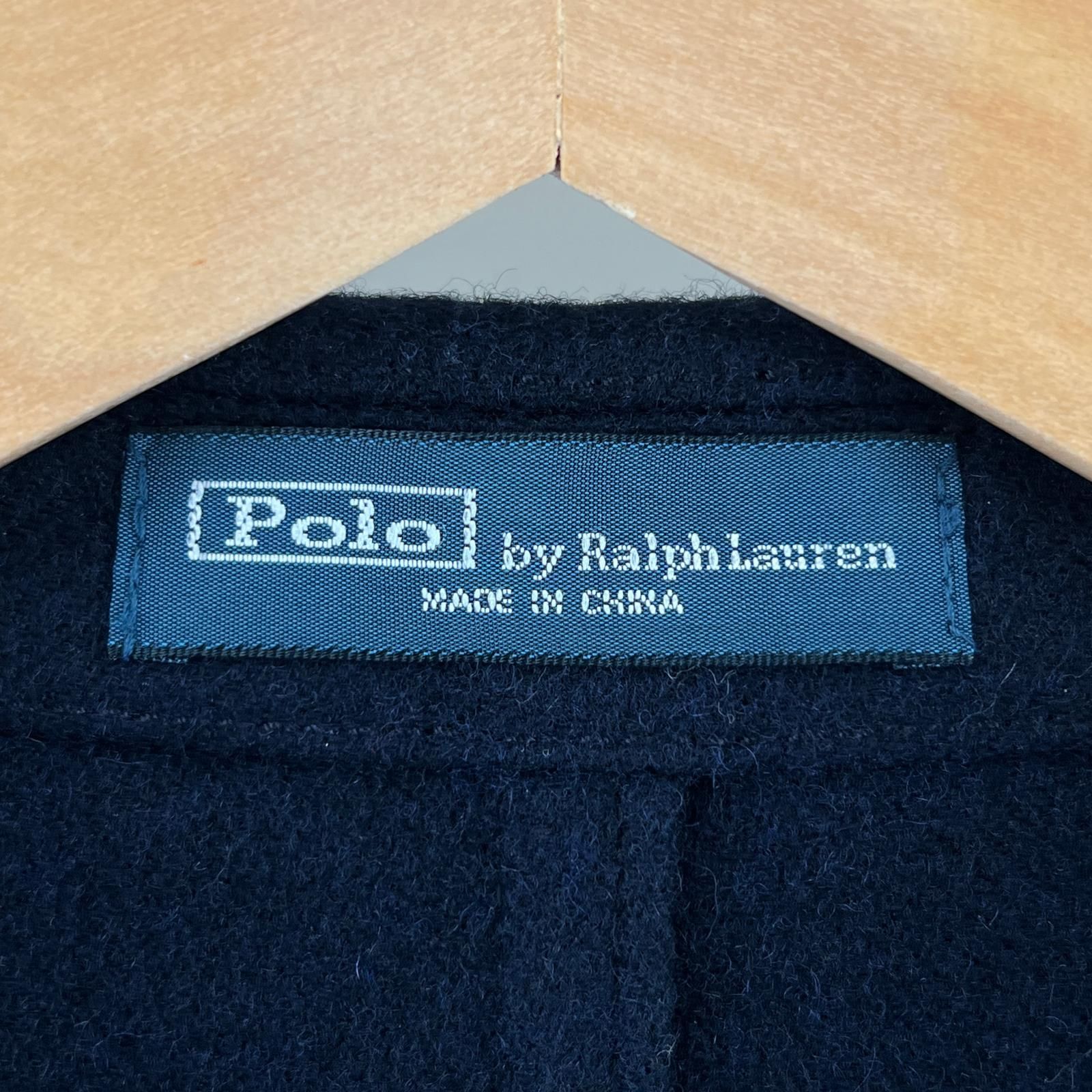極美品△RALPH LAUREN ラルフローレン ウール100％ エンブレム ロゴ