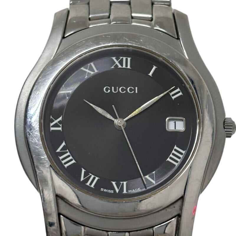 GUCCI グッチ メンズ腕時計 5500M クオーツ ブラック文字盤 未稼働品