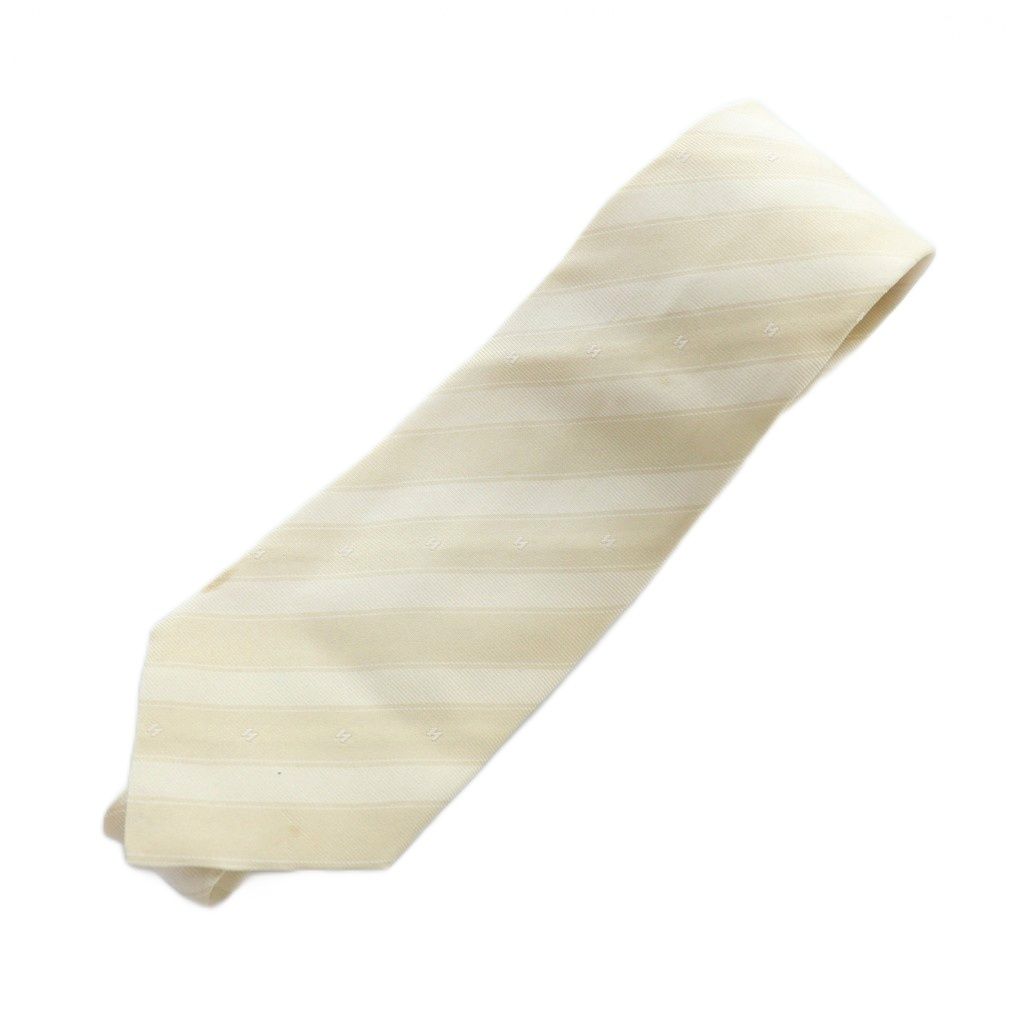 エルメス HERMES ネクタイ 絹 シルク ストライプ Hロゴ レギュラータイ