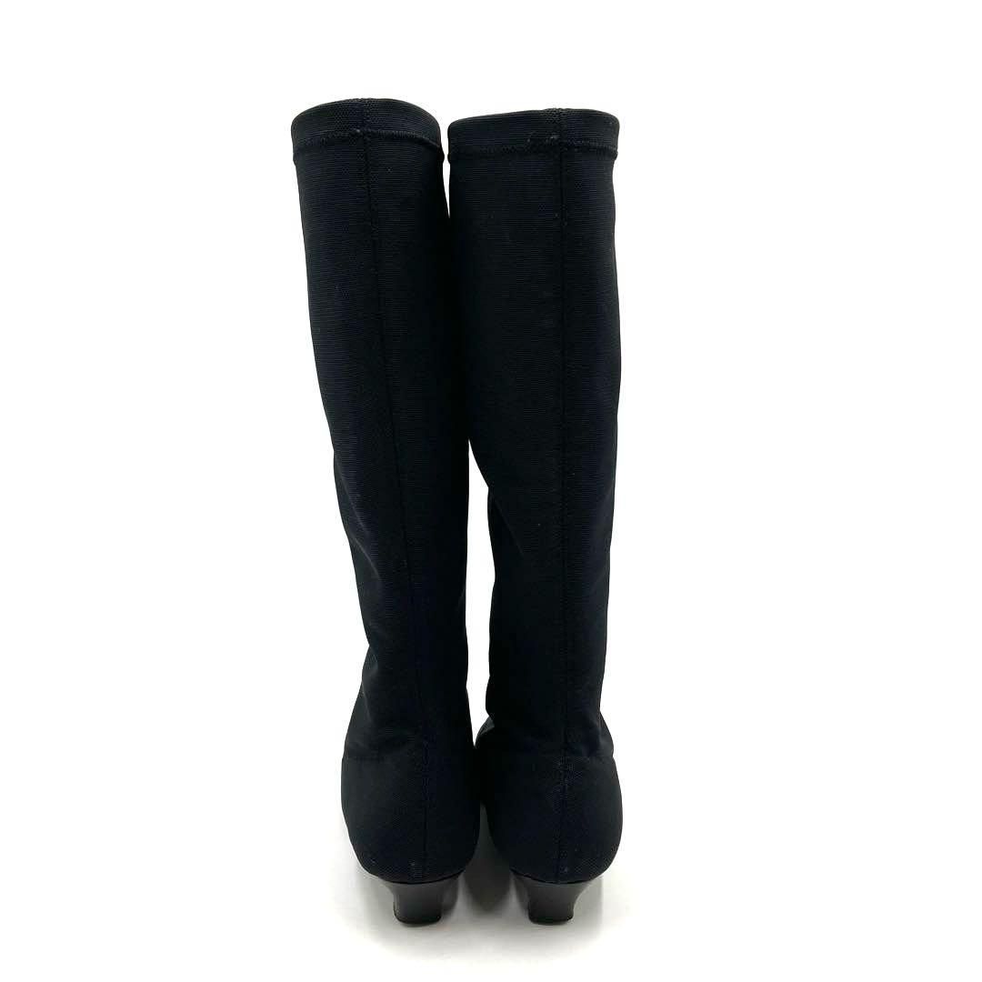 美品❤️フェラガモ ロングブーツ　23cm サルヴァトーレ フェラガモ ロングブーツ 23cm ナイロン 黒 - メルカリ