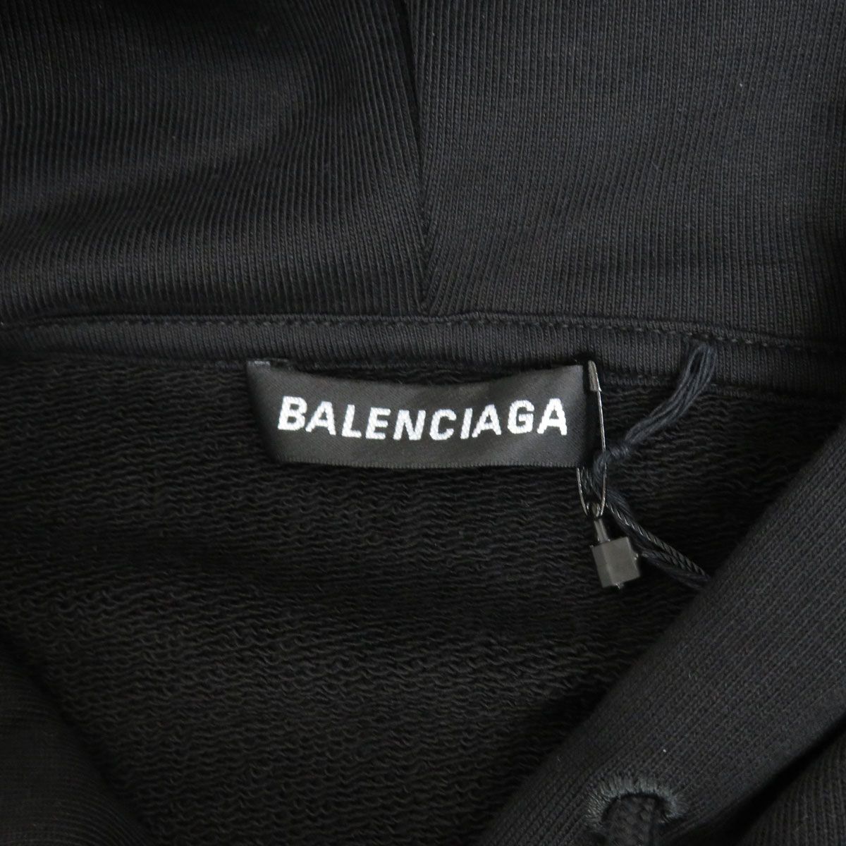 バレンシアガ バックロゴ プリント フーディ 570811 メンズ ブラック