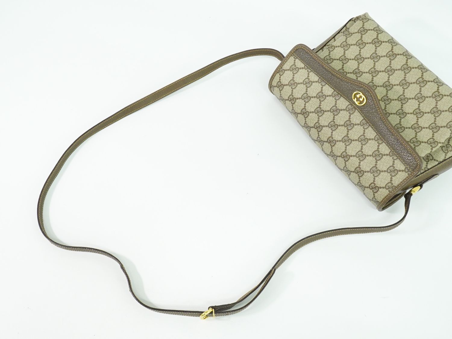 【美品】 オールドグッチ スプリーム ショルダーバッグ GG柄 ベージュ 本物 グッチ GUCCI オールドグッチ GGスプリーム ショルダーバッグ