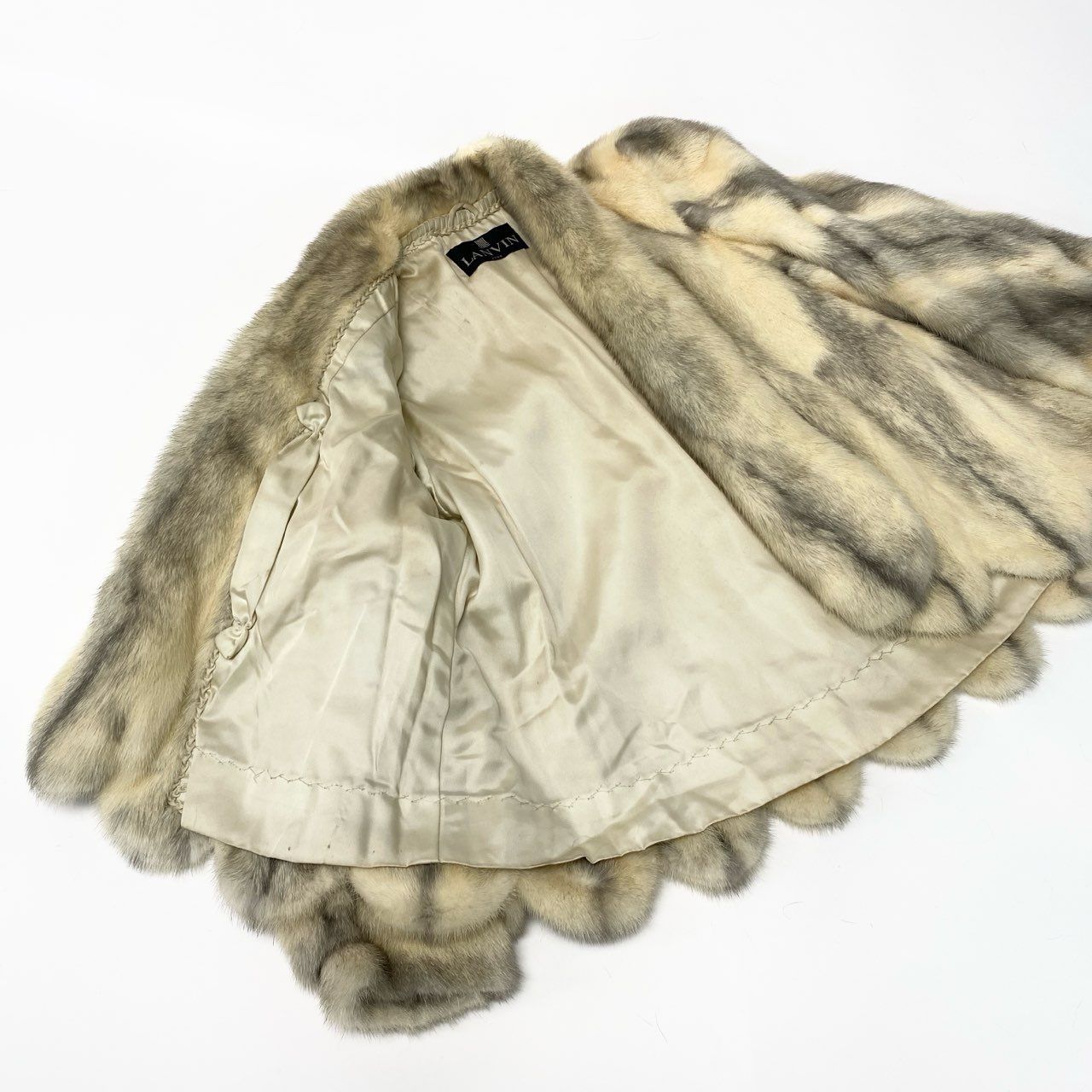 44a15 LANVIN ランバン SAGA MINK サガミンク 銀サガ クロスミンク