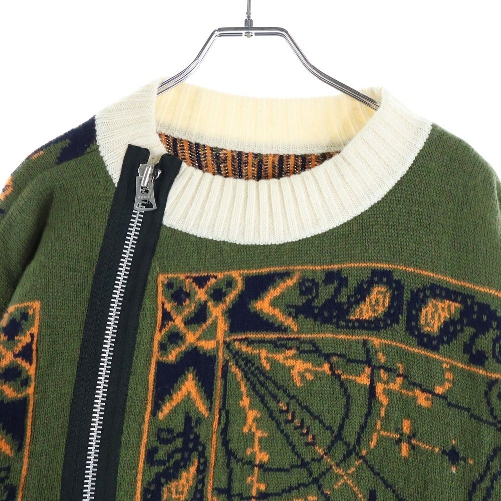 Sacai (サカイ) 20AW ×Dr.Woo ドクターウ 総柄 ジップアップ クルー