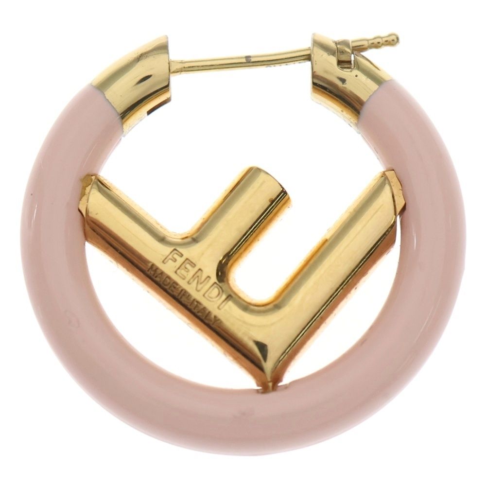 FENDI (フェンディ) エフイズ フープピアス ロゴ ピンク/ゴールド