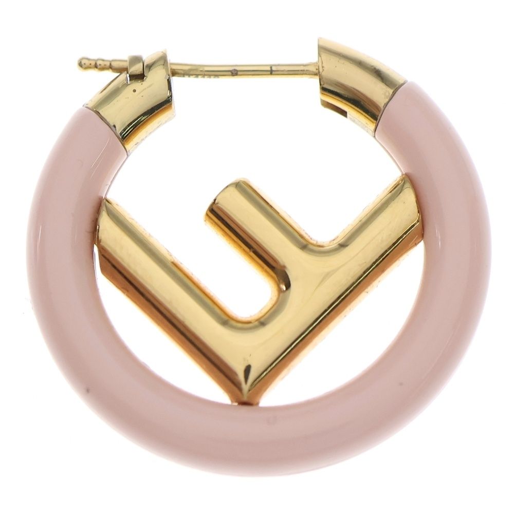 FENDI (フェンディ) エフイズ フープピアス ロゴ ピンク/ゴールド