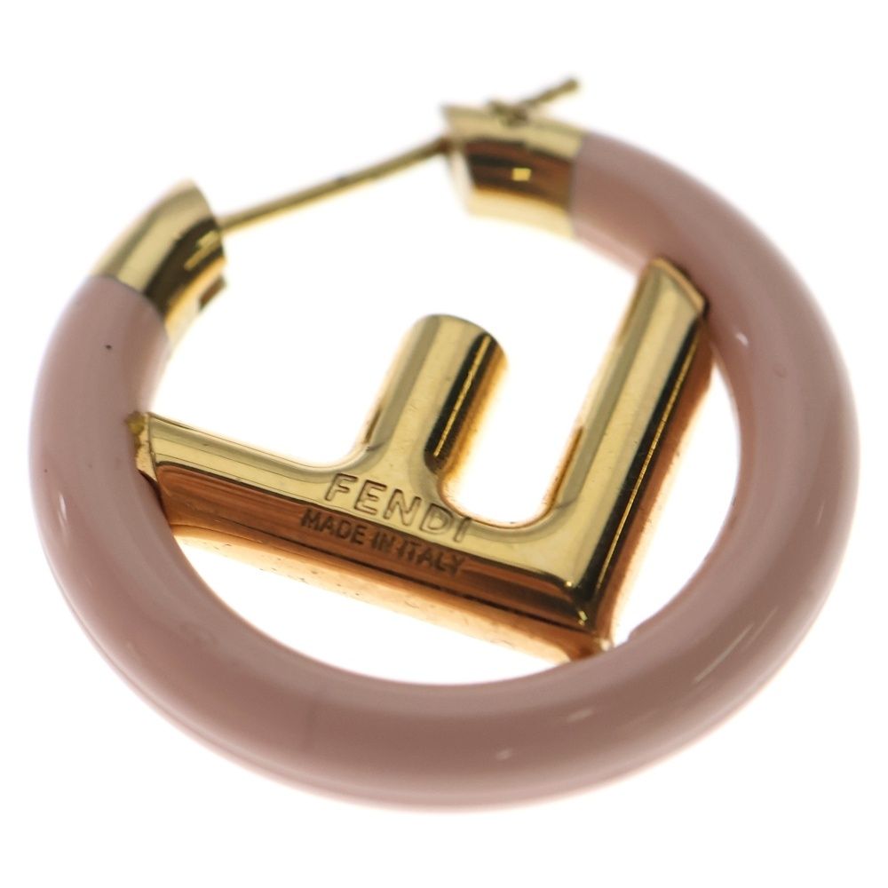 FENDI (フェンディ) エフイズ フープピアス ロゴ ピンク/ゴールド