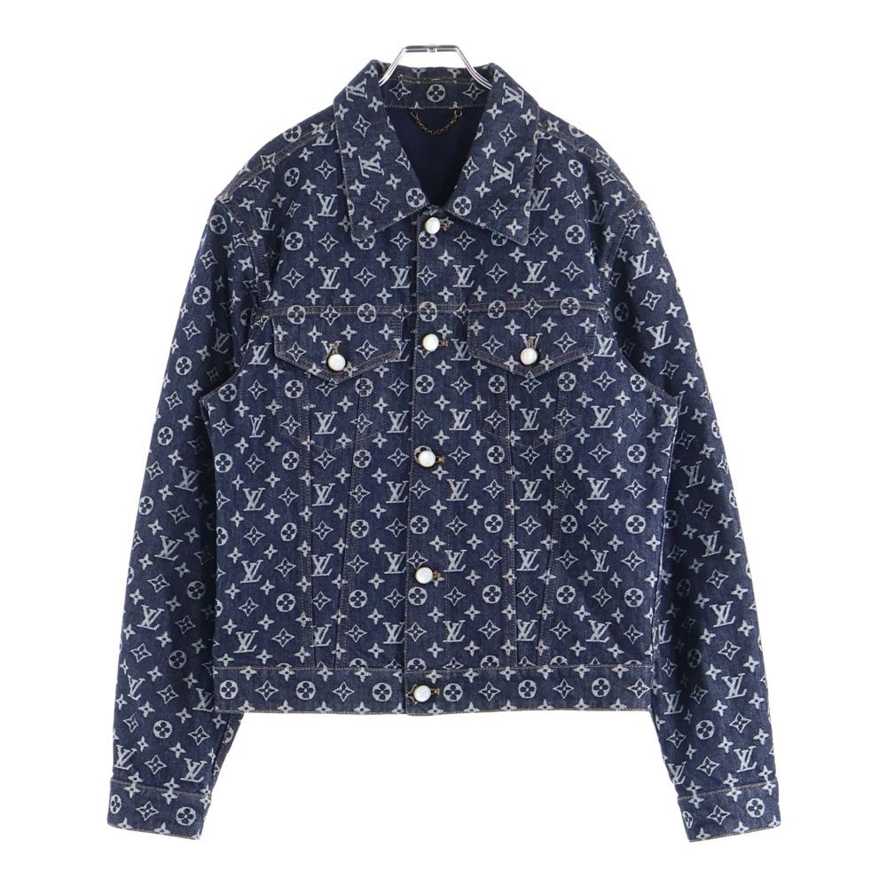 美品★ルイヴィトン・裏地モノグラム総柄 LV ナイロンジャケット(34) LOUIS VUITTON (ルイヴィトン) 24AW モノグラム デニム ジャガード総柄
