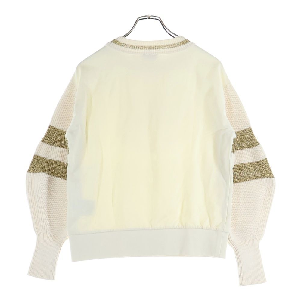 MONCLER (モンクレール) ロゴ刺繍 ニット切替 クルーネックスウェット