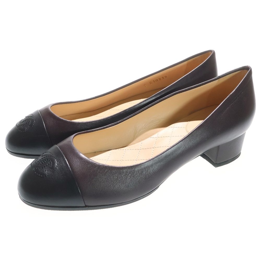 CHANEL (シャネル) ココマーク ロゴ レザー ヒール パンプス シューズ