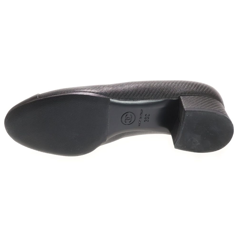 CHANEL (シャネル) ココマーク ロゴプレート レザー ヒール パンプス