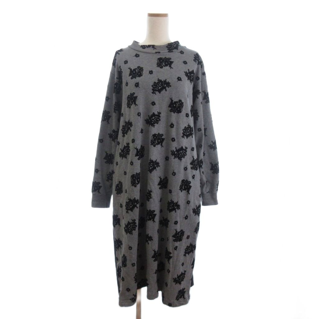 ☆未使用☆スーパーハッカ SUPER HAKKA 花柄ワンピース/スウェット素材 スーパーハッカ SUPER HAKKA ワンピース スウェット 長袖 ロング丈 裏