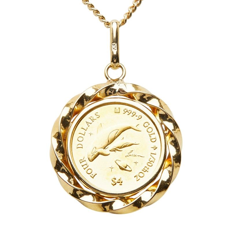 クック諸島 4ドル金貨 1/30oz エリザベス2 イルカ ドルフィン