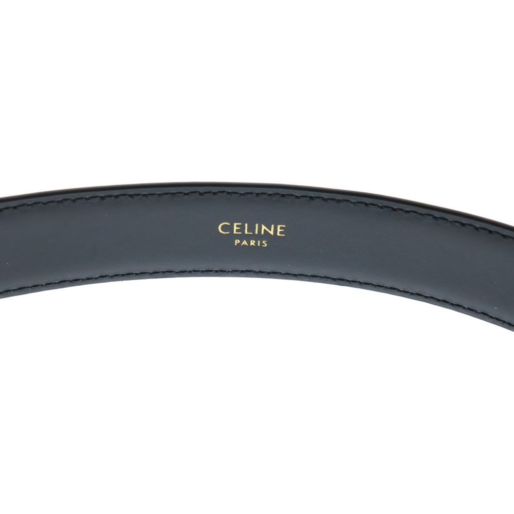 CELINE (セリーヌ) トリオンフ ベルト ブラック レザー ゴールド金具
