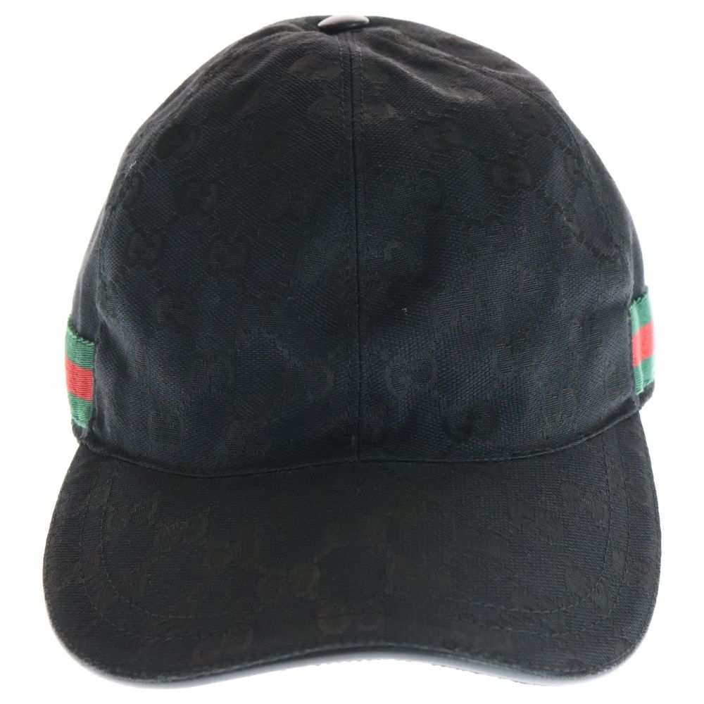 GUCCI (グッチ) GGキャンバス キャップ 帽子 ブラック 200035 - メルカリ