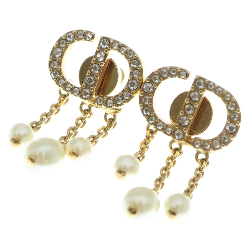 クリスチャンディオール パールピアス CDロゴ Christian Dior (クリスチャンディオール) CDロゴ ラインストーン