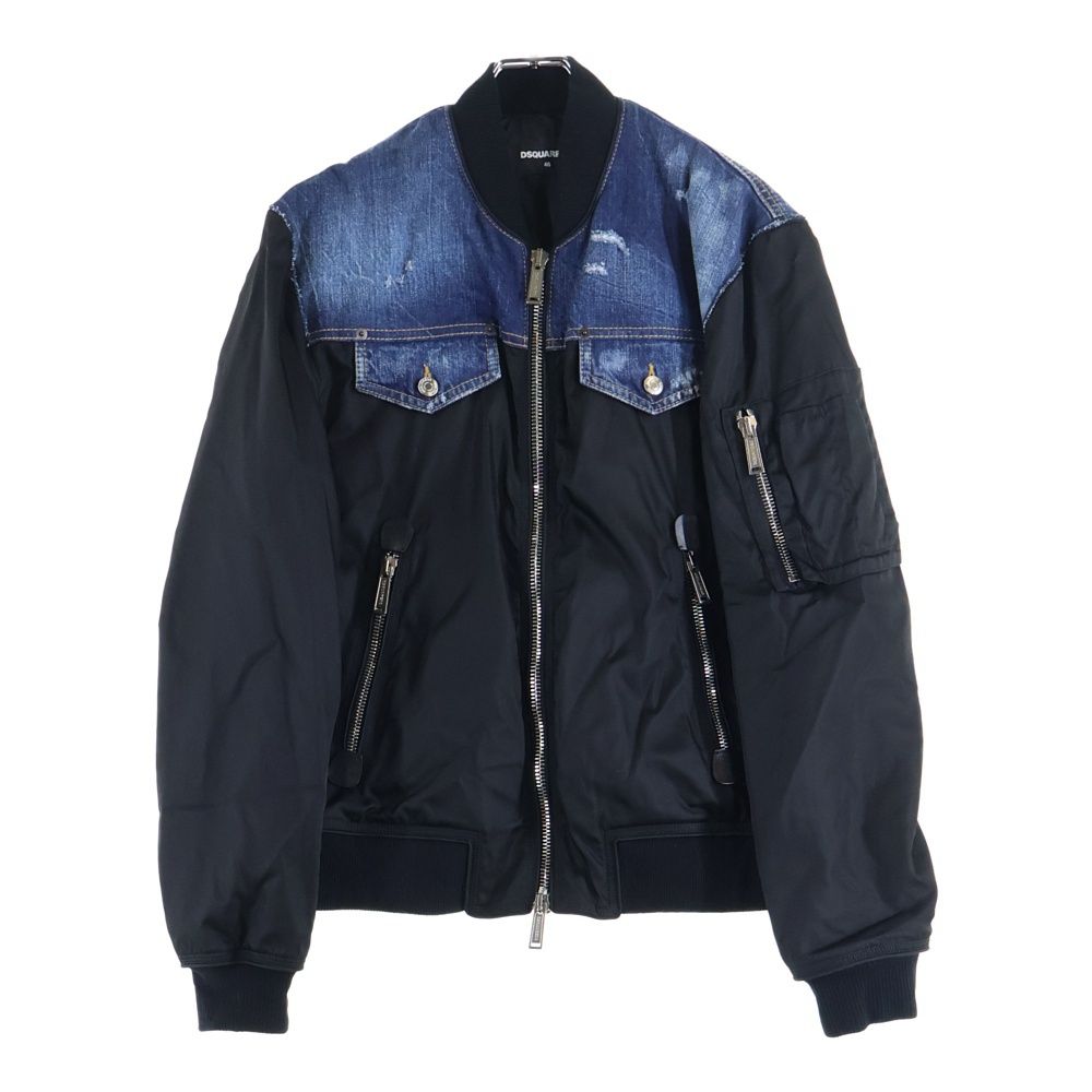 ディースクエアード  S74AM0869 S49576 デニム切替ボンバーブルゾン メンズ 42 DSQUARED2 (ディースクエアード) 19SS 再構築 ナイロン/デニム切り替え