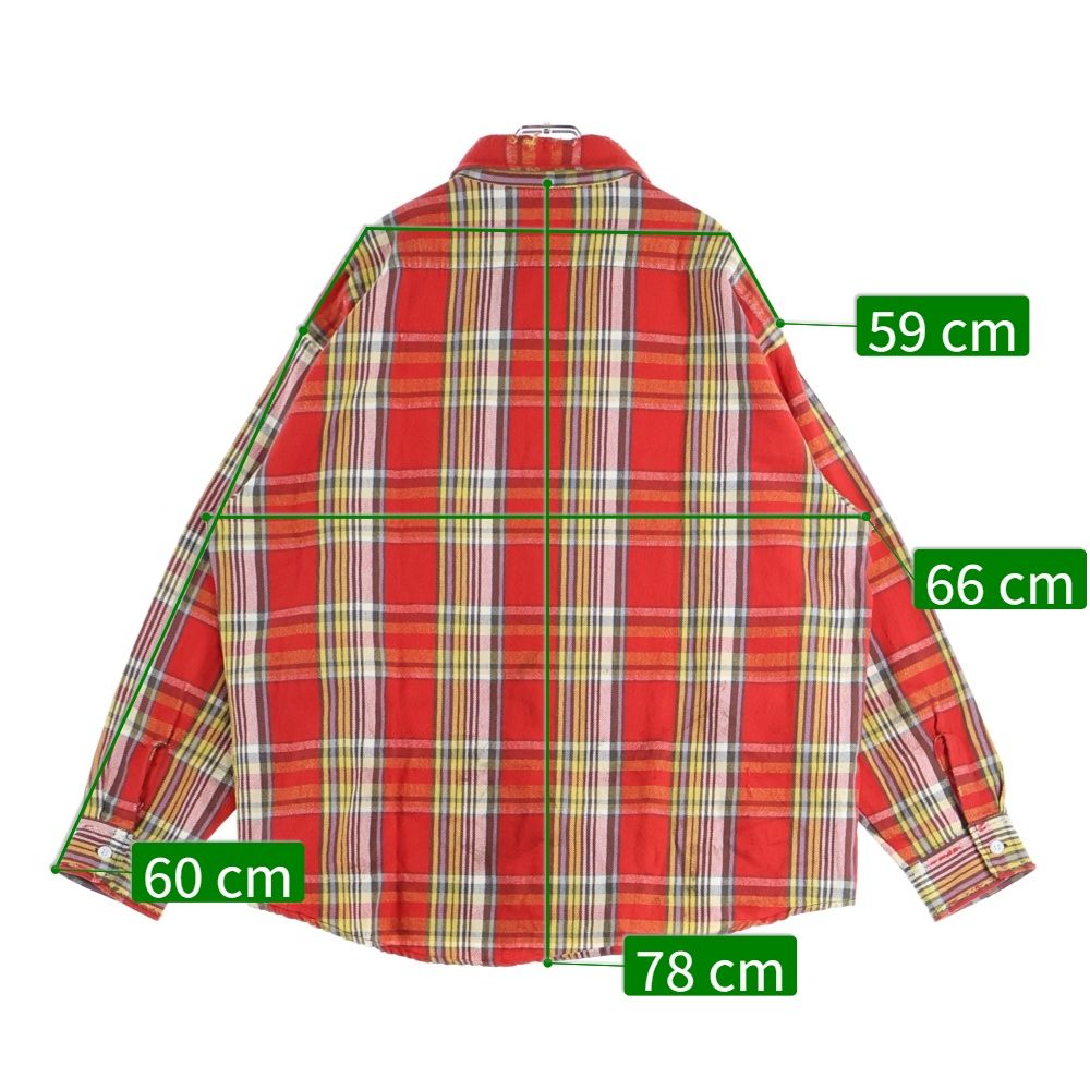 SAINT MICHAEL (セントマイケル) 25AW FLANNEL SHIRT ダメージ加工