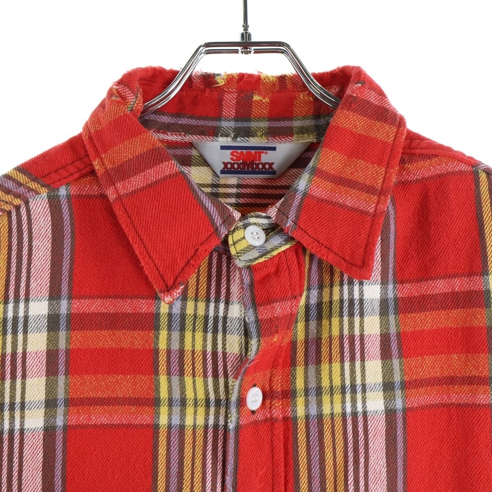 SAINT MICHAEL (セントマイケル) 25AW FLANNEL SHIRT ダメージ加工