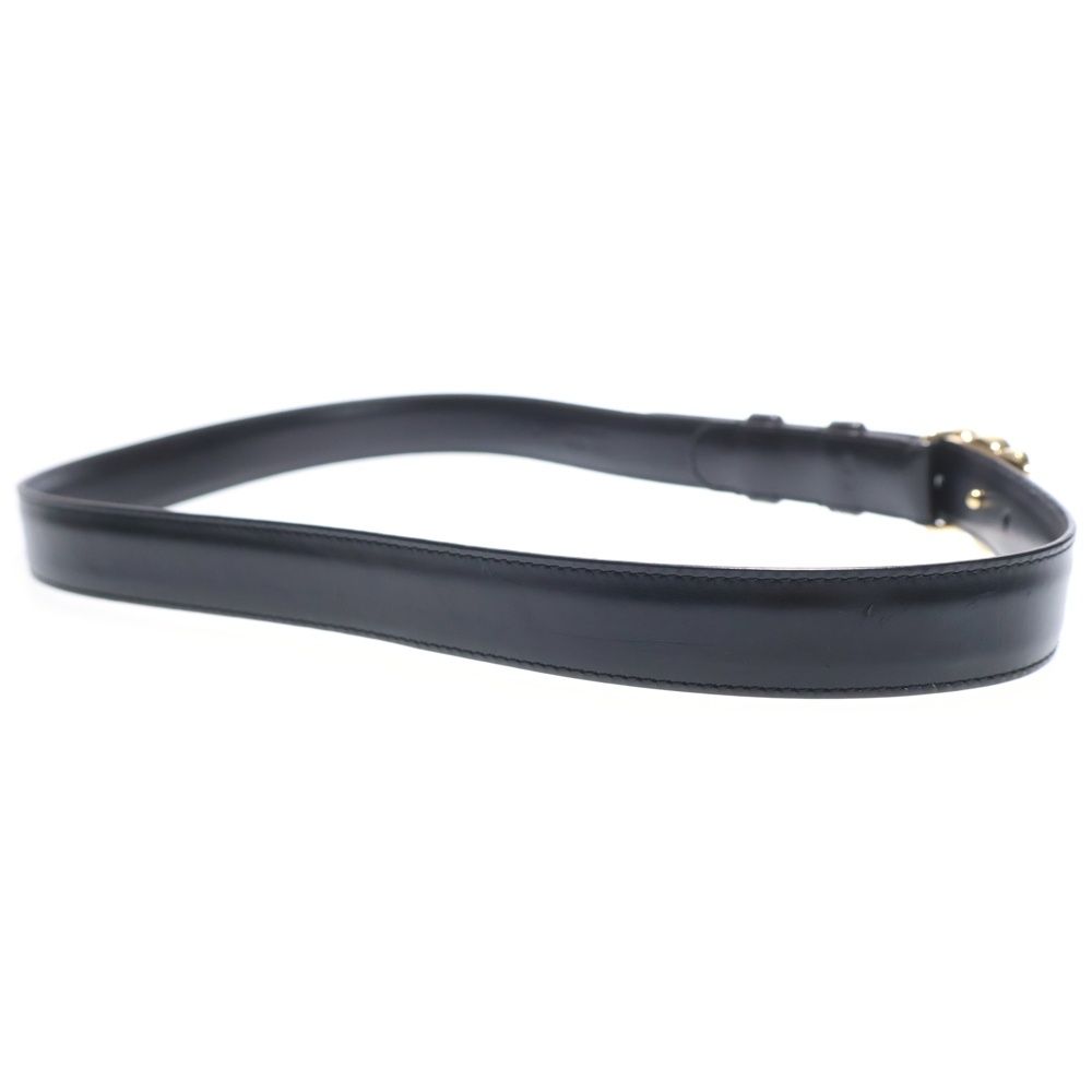 CELINE (セリーヌ) トリオンフ レザー ベルト ブラック ゴールド金具