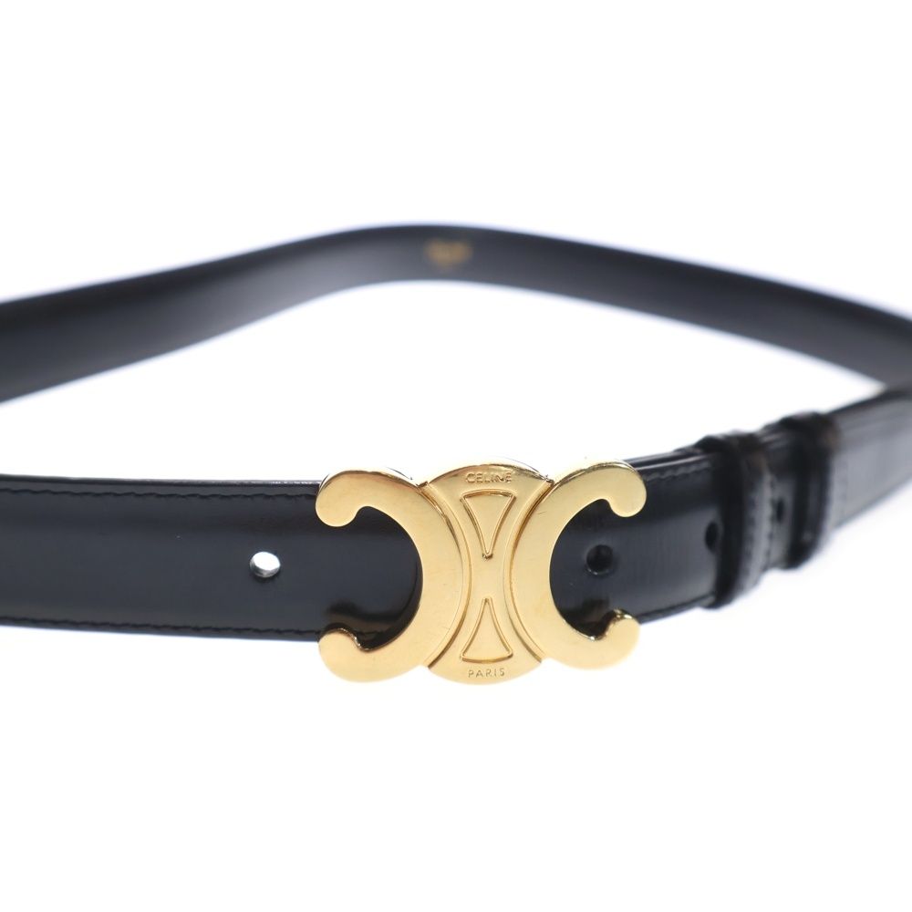 ⭐︎CELINE ヴィンテージマンテルブラックレザーベルト ゴールド金具