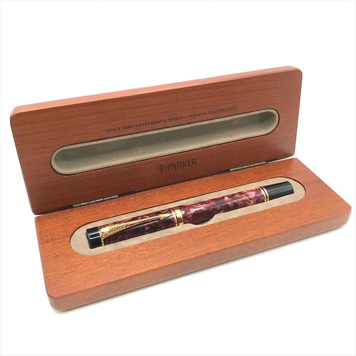 PARKER パーカー デュオ フォールド マーブル レッド ペン先 18 K 750 万年筆 筆記用具 ビジネス 紳士 メンズ プレゼント ギフト h 767