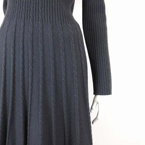 美品＊ダーマコレクション　カシミヤ100%ニットワンピース　上品　グレー　L ダーマコレクション dama collection ニット ワンピース ロング フレア