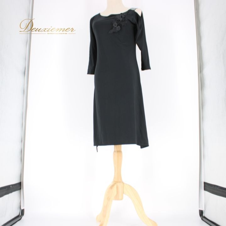 【イギリス製 社交ダンス衣装】ブラック×豪華ラインストーン ワンピース ドレス 社交ダンス 衣装 スタンダード ドレス ワンピース パーティドレス 黒