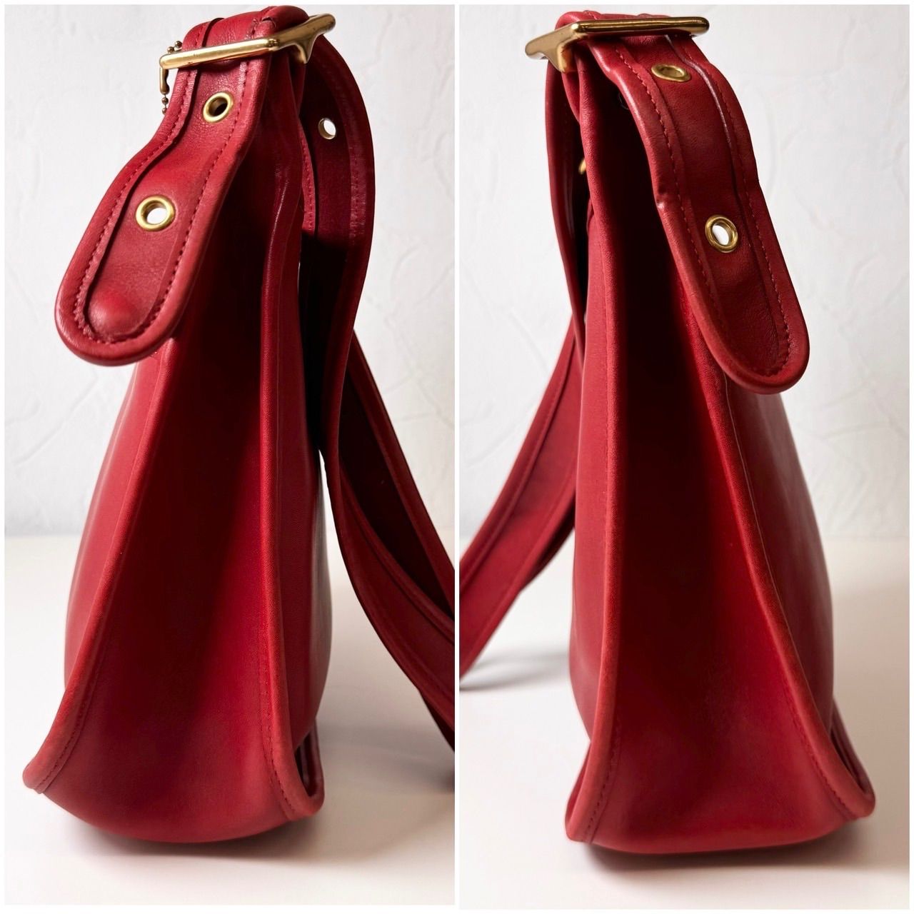 ✨Bランク COACH old coach vintage Shoulder bag Shoulder strap red