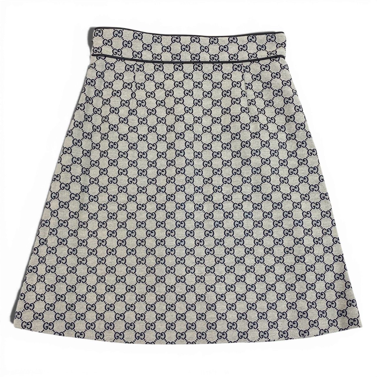 44a15 GUCCI グッチ レザーパイピング ジャガード GGキャンバス A