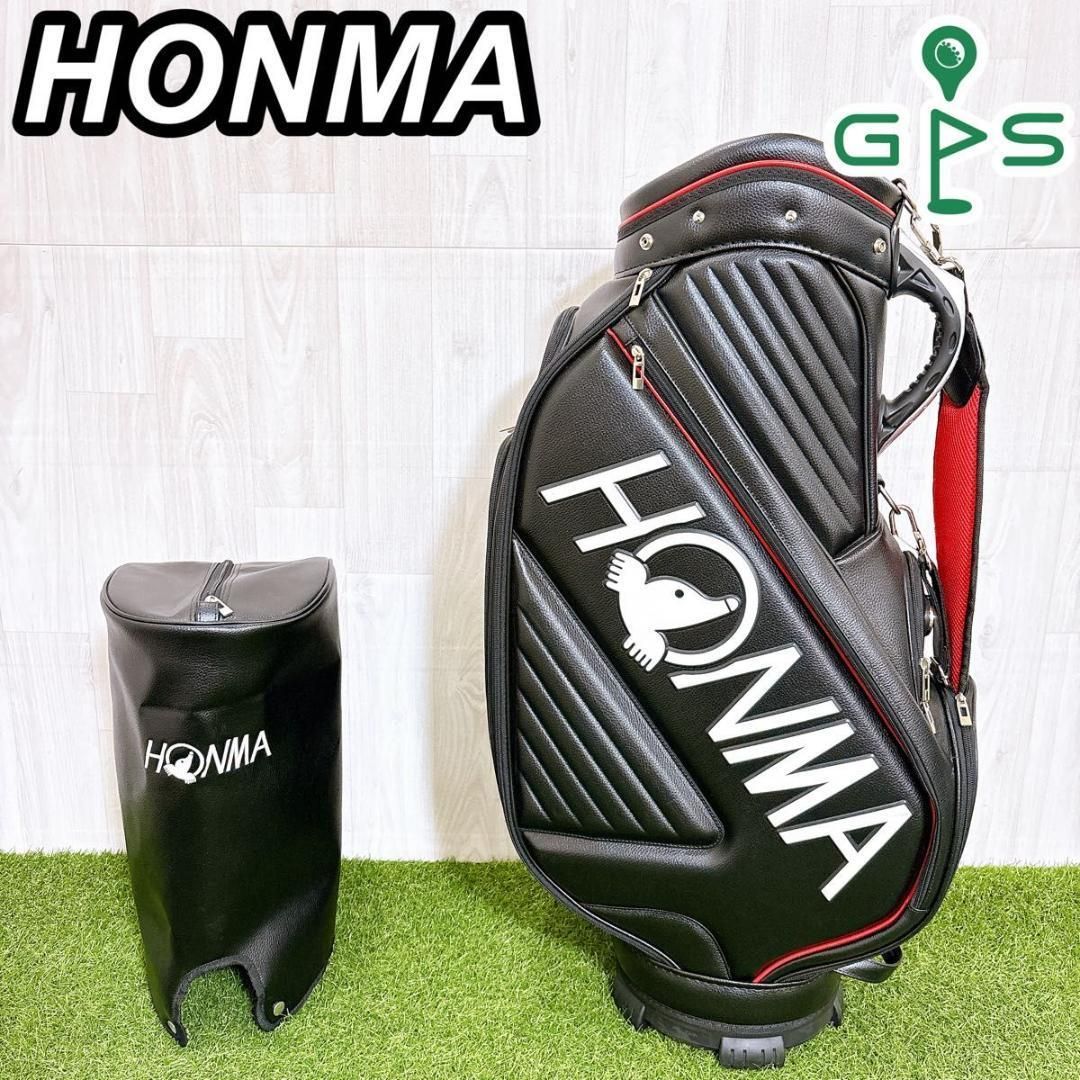 美品 HONMA ホンマ キャディバッグ 合皮 PUレザー 本間 ゴルフバッグ
