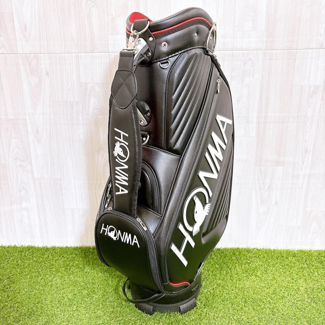 美品 HONMA ホンマ キャディバッグ 合皮 PUレザー 本間 ゴルフバッグ