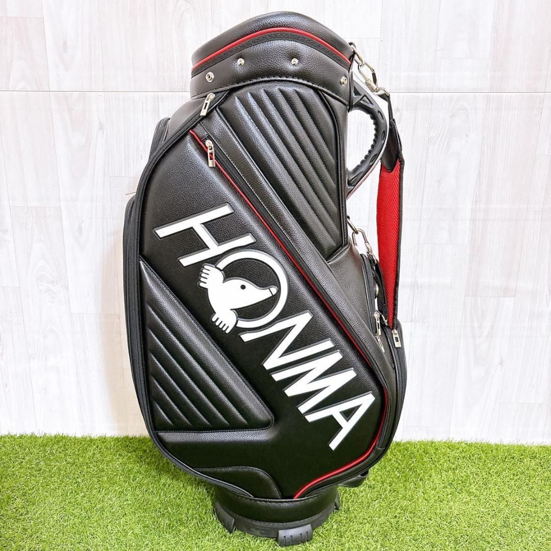 美品 HONMA ホンマ キャディバッグ 合皮 PUレザー 本間 ゴルフバッグ