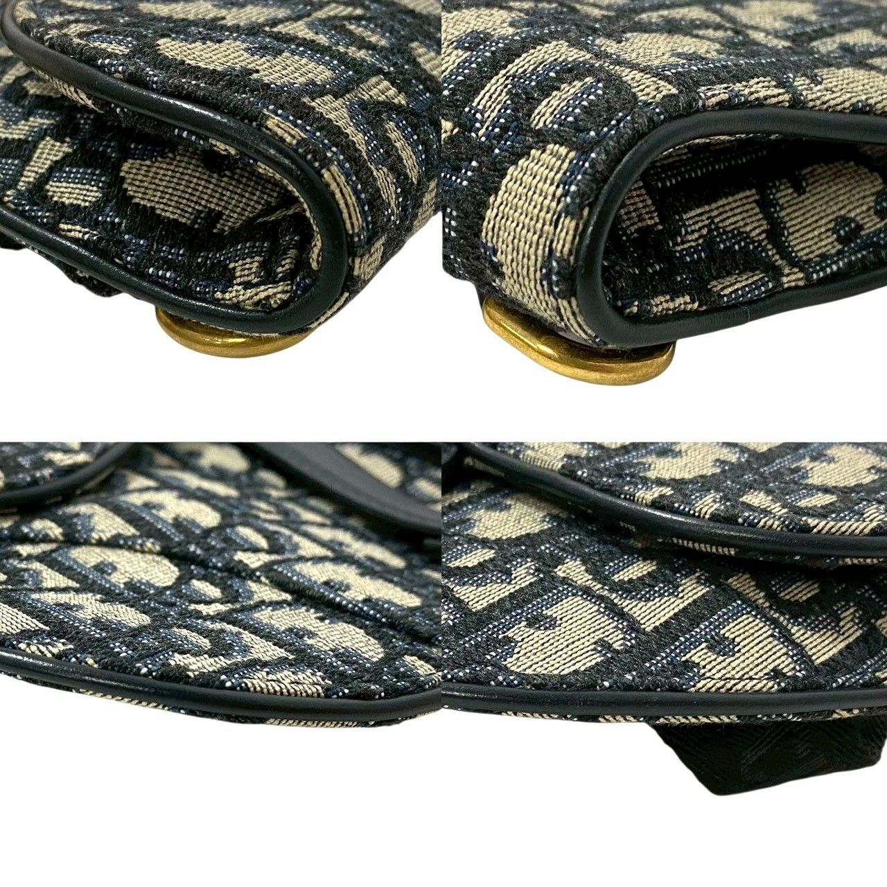 Dior】オブリーク サドル ウエストポーチ キャンバス ネイビー CDロゴ