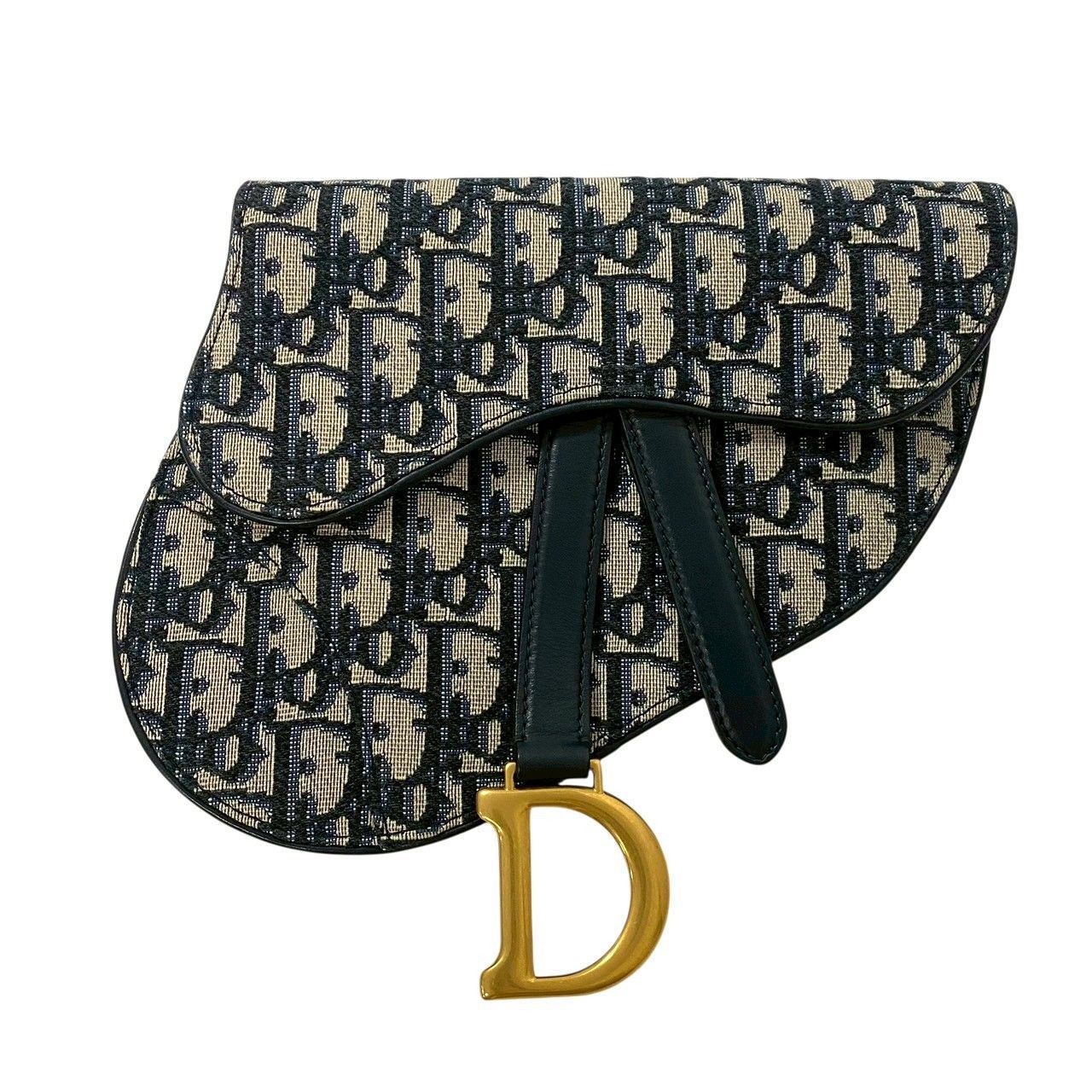 Dior】オブリーク サドル ウエストポーチ キャンバス ネイビー CDロゴ