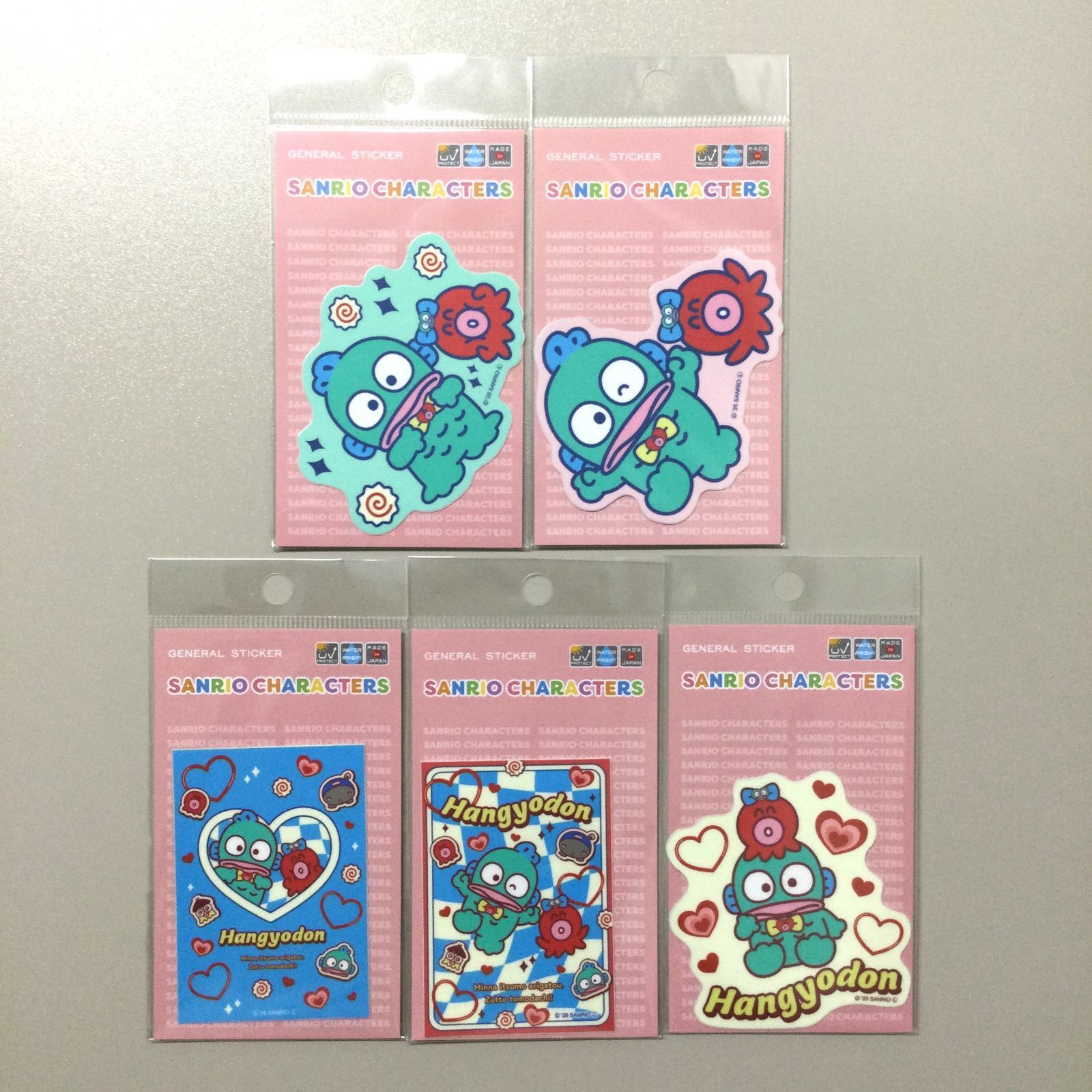 b016【新品・未使用】ハンギョドン 40周年記念 ステッカー 5種セット