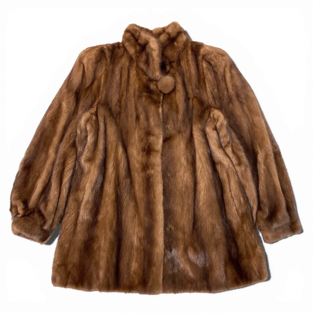 45a15 デミバフミンク ファーコート サイズ11 ブラウン 本毛皮 Mink