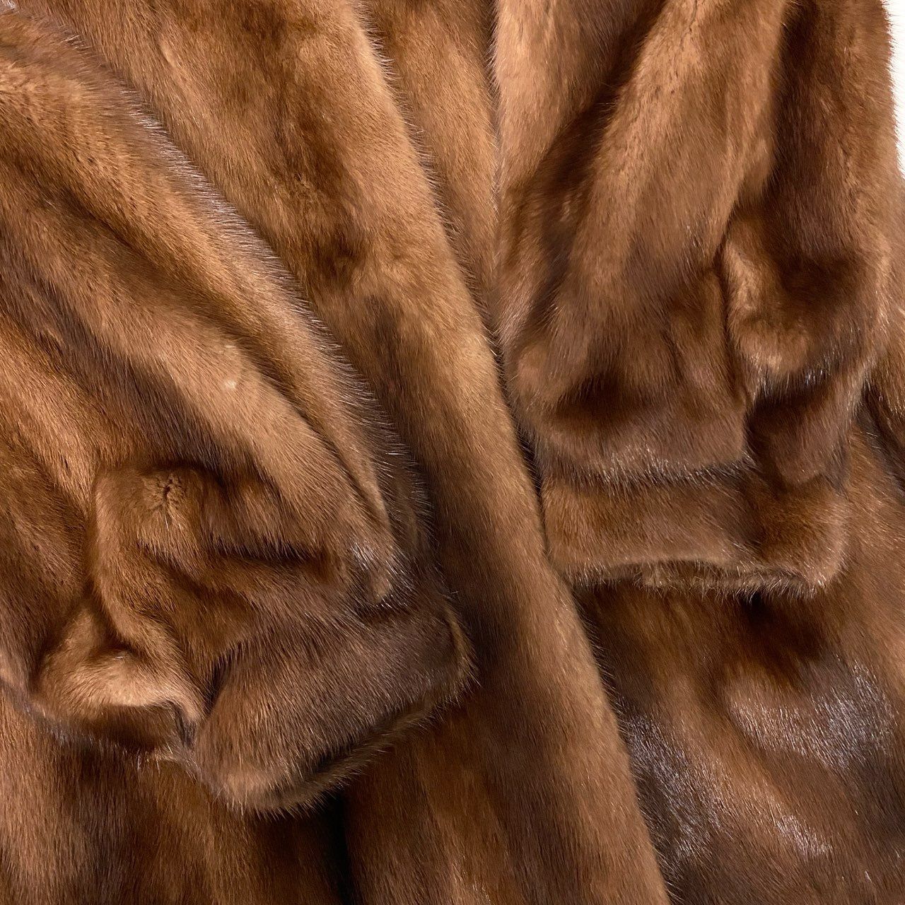 45a15 デミバフミンク ファーコート サイズ11 ブラウン 本毛皮 Mink