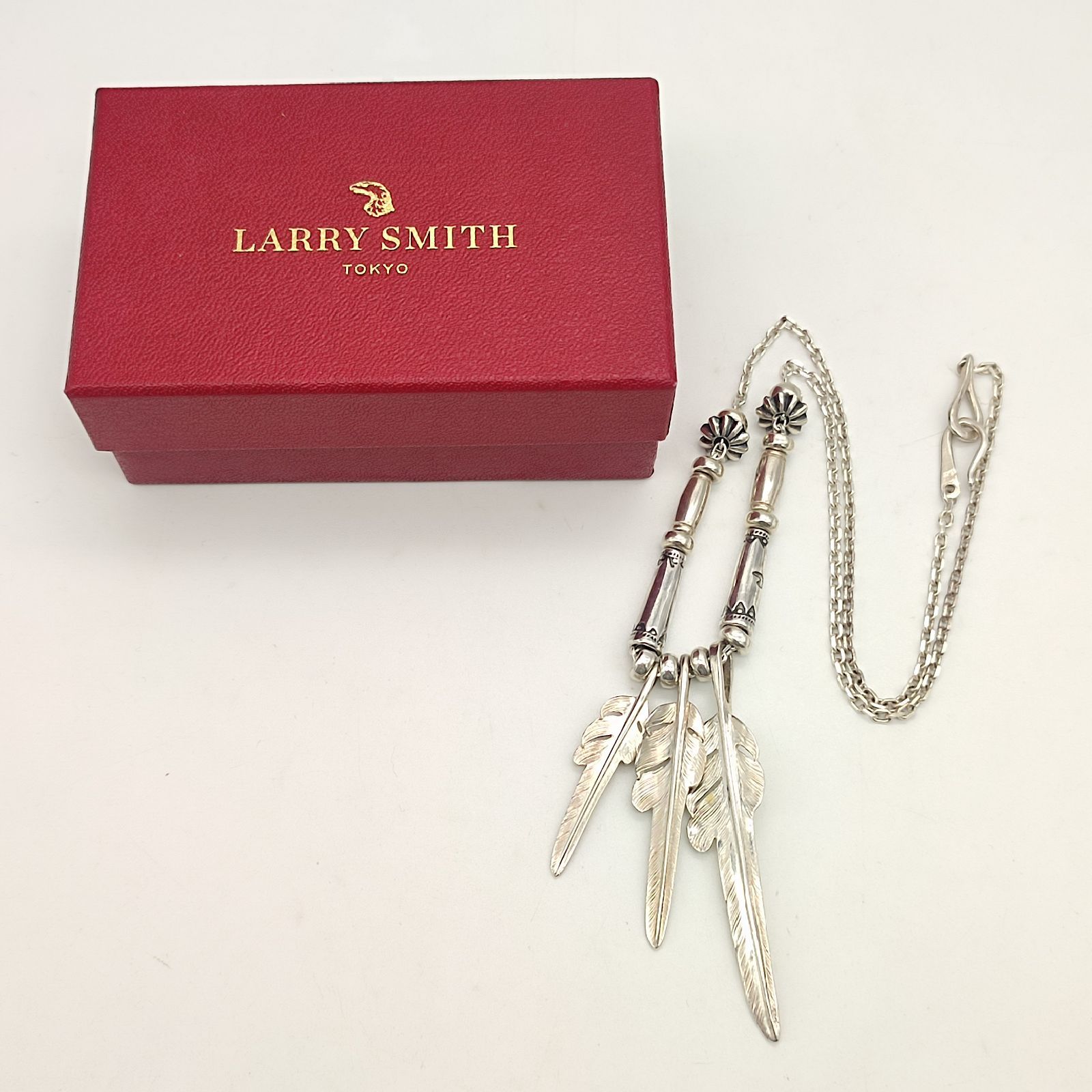 美品】LARRYSMITH ラリースミス カゼキリフェザーペンダントネックレス