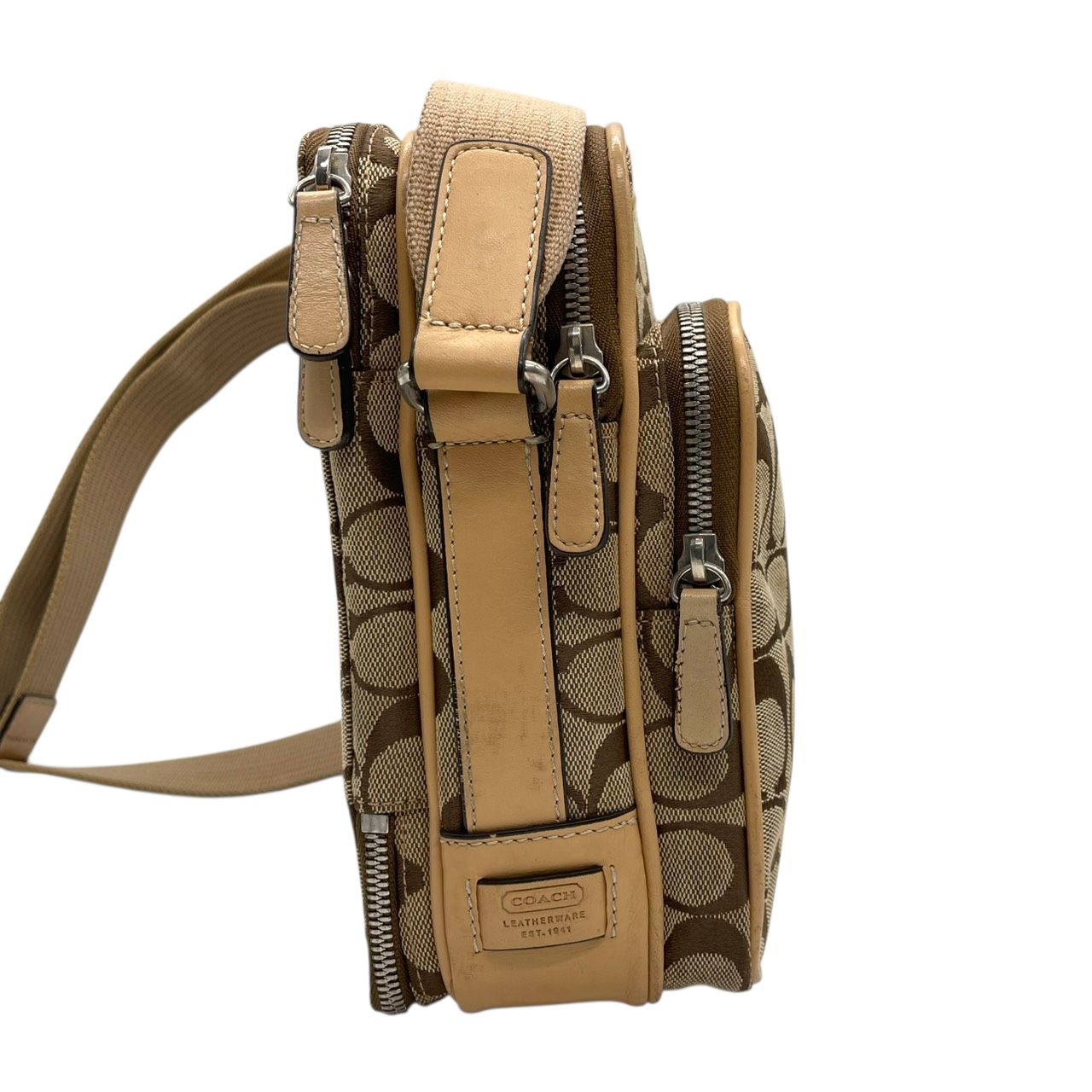 良品】コーチ COACH シグネチャー ショルダーバッグ カメラバッグ 斜め