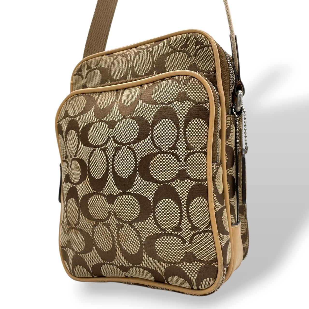 良品】コーチ COACH シグネチャー ショルダーバッグ カメラバッグ 斜め