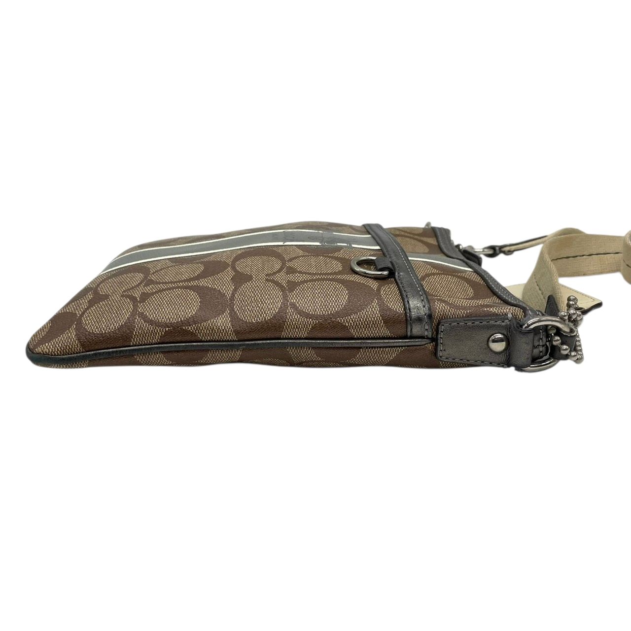 コーチ ショルダーバッグ サコッシュ レザー シグネチャー　ヘリテージ 良品】コーチ COACH ヘリテージ ストライプ シグネチャー ショルダー