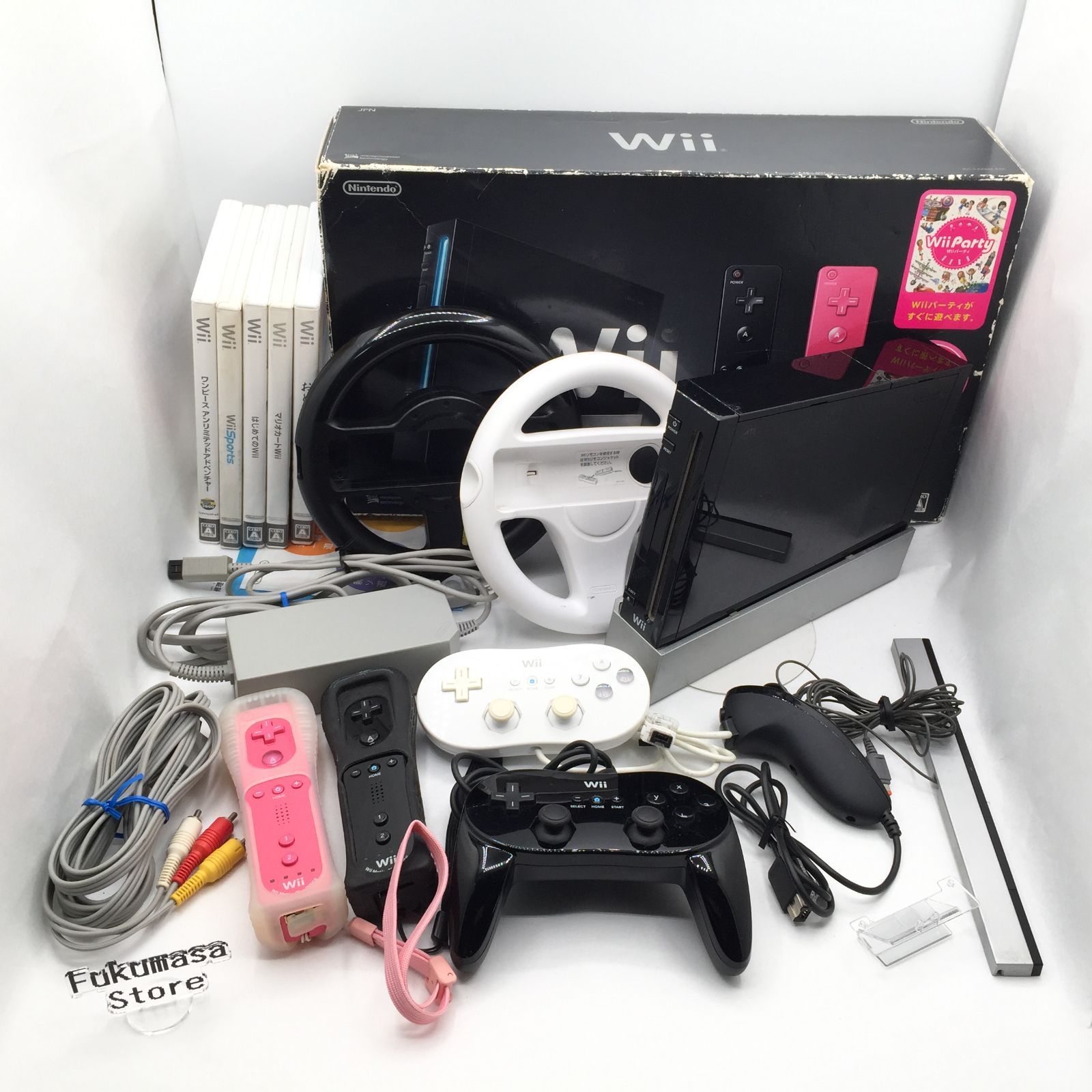 動作確認済み】ニンテンドー Wii 本体 ブラック 箱 ゲームソフト 豪華